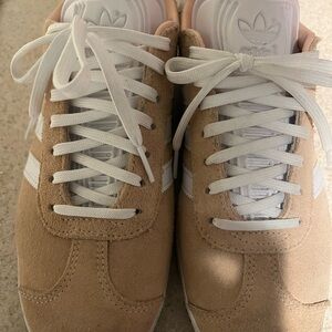 Adidas Beige and White Classic Sneakers